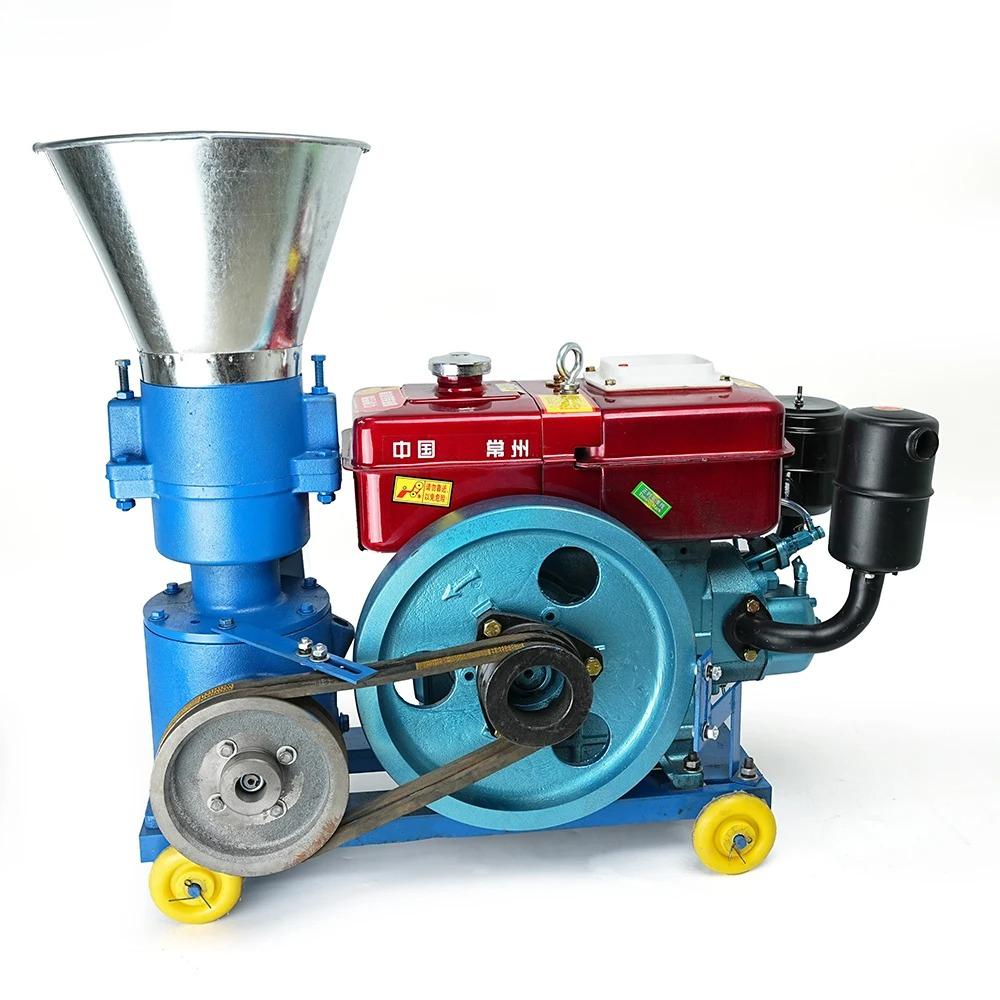 Wood Pellet Making Machine - Diesel Engine Feed Pellet Machine 6HP