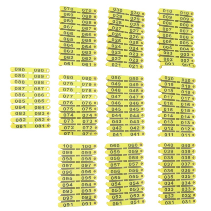 100PCS 001-100 Number Plastic  - Livestock Ear Tag recension och pris