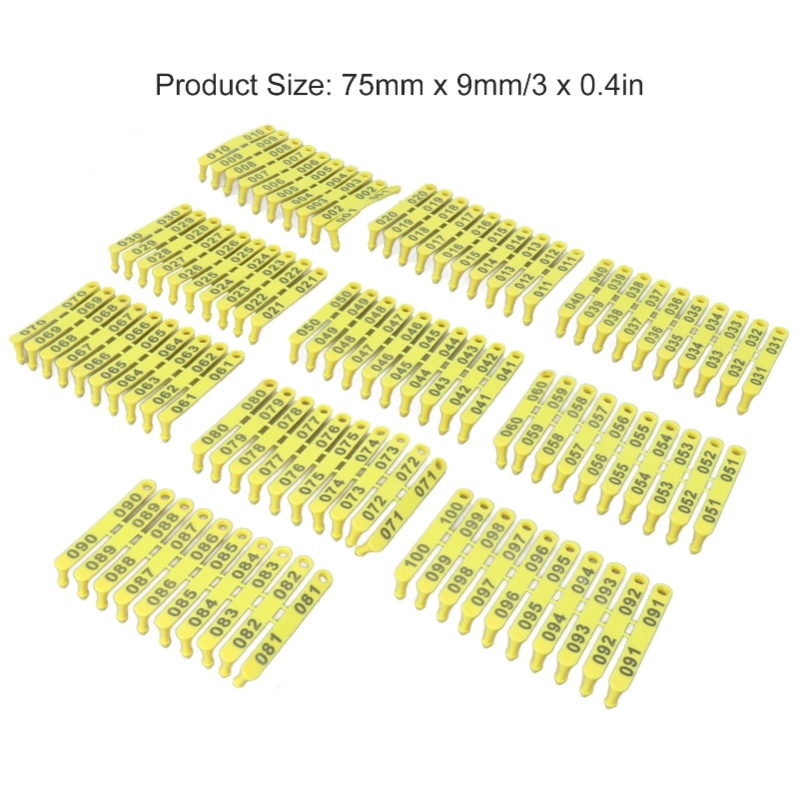 100PCS 001-100 Number Plastic  - Livestock Ear Tag recension och pris
